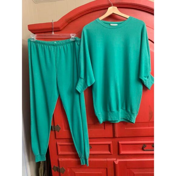 VINTAGE HTF Sloppy Joes Uni Size 2 Piece Light Set Dolman Sleeve Top Pants EUC - Picture 1 of 6